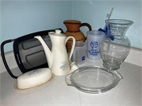 Assorted Kitchen Items & Decorative Vases