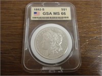 1882-S Morgan Silver Dollar GSA MS 66 Grade