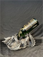 Resin Dragon Wine Bottle Holder w Wine