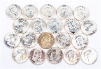 Coin 20 Franklin Half Dollars 1958-P BU