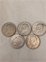 1976,1971, 3-1972 Eisenhower Dollars