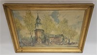 VTG FRAMED JOSEPH CLAGHORN CHROMO LITHO