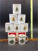 8 Spode Christmas Tree Mugs