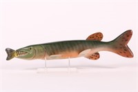 15.5" Carved Musky Eating Perch by Mike Tourangeau