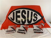4 NEW JESUS FLAGS - each 3' X 5'