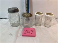 4 assorted jars