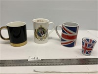 Royalty Coffee Mugs Lot- Britain London etc