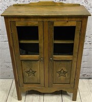 Rustic Storage Cabinet w/ Carved Star Motif &