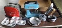 Toy metal toaster, Princess mixer, electric iron