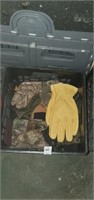 Lot of gloves, and portable heater.