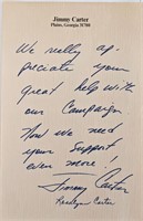 Jimmy and Rosalynn facsimile signed letter
