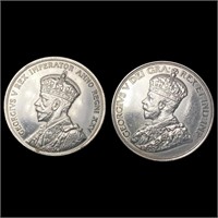 1935-1936 Canada Silver Dollars [2 Coins] HIGH