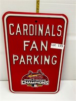Cardinals Fan Parking Metal Sign