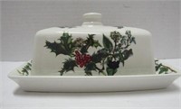 Portmeirion Holly & Ivy Covered Butter Dish