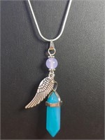 925 stamped 24-in necklace chakra angel wing