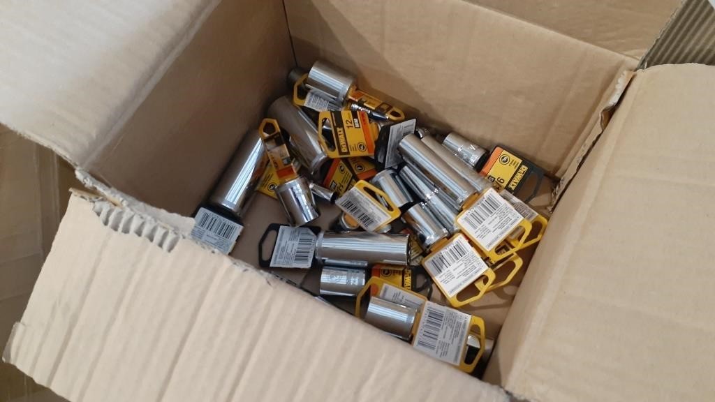 Box Of Assorted Dewalt Sockets