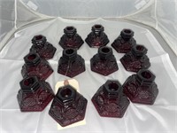 13 Pcs Avon Ruby Red Candlesticks