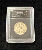 1938 Walking Liberty Half Dollar in Holder