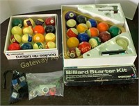 Used Billiard Balls and Billiard Starter Kit