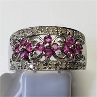 $300 S/Sil Ruby Diamond Ring