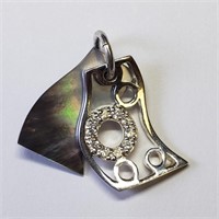 $120 S/Sil Mother of Pearl CZ Pendant
