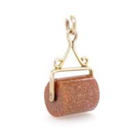 Antique gold stone & yellow gold fob charm