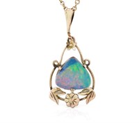 Australian Arts & Crafts opal triplet and 9ct sil