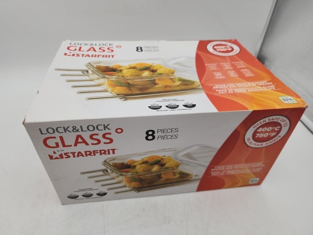 Lock & Lock Glass 8pc Food Storage Set