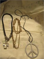Necklace Lot (Peace, Cross, etc)