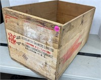Wooden Fruit Box. 12" x 18" x 11" deep.
