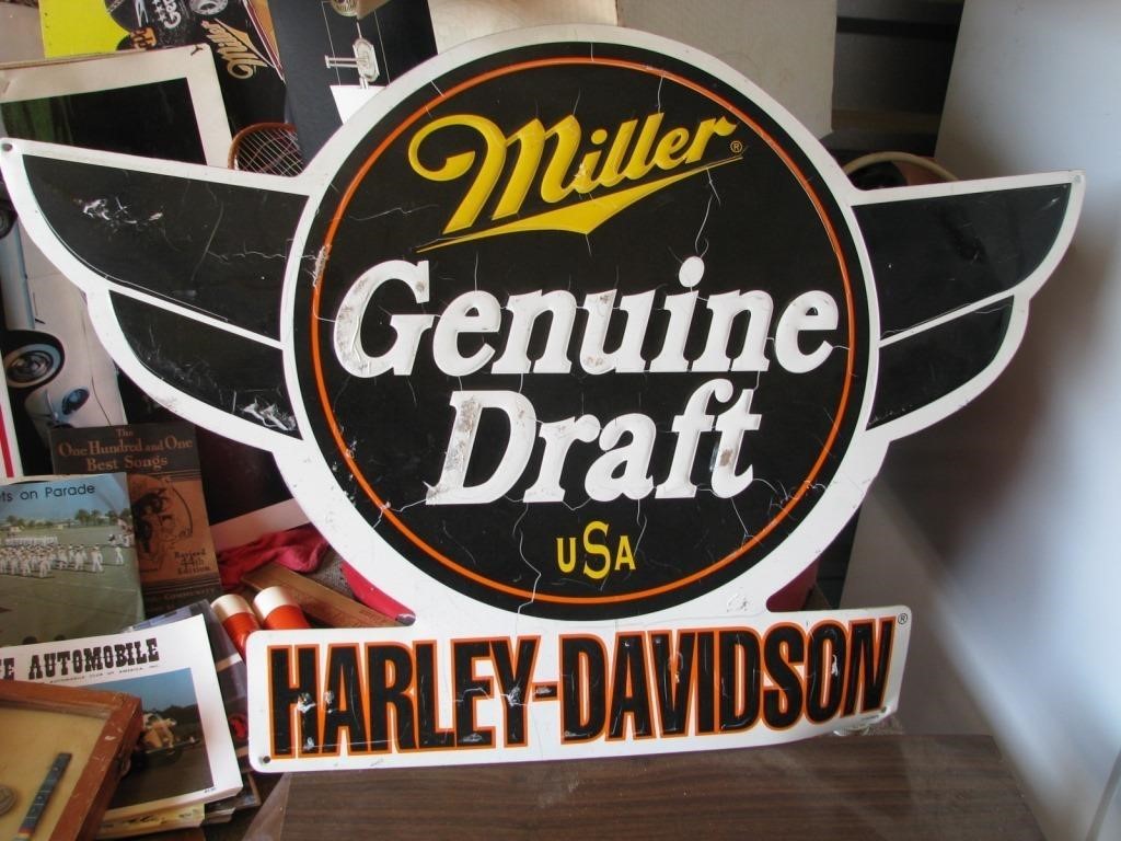 Metal Miller Genuine Draft Harley Davidson sign