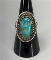 Sterling Silver Navajo Turquoise ring size 8