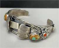 Kay Johnson Sterling Navajo Turquoise& Coral watch