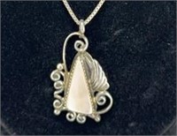 Sterling Silver Navajo Mother of Pearl necklace