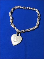 Heart Tag Silver Bracelet