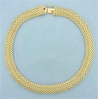 15 Inch Mesh Design Chain Necklace in 14K Yellow G