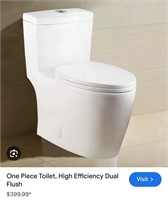 One Piece Toilet, High Efficiency Dual Flush