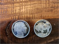 two- 1 oz  .999 Pure Silver Coin-2015 Buffalo Head