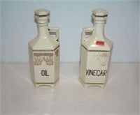Pair of Austrian oil and vinegar decanters