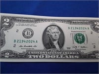 Uncirculated Two Dollar Bill