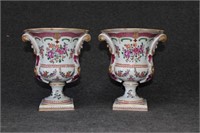 Pair of 19th Century Amorial Vases,