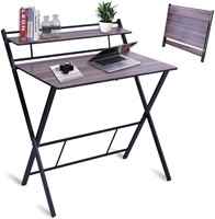 Folding Desk for Small Space Dark Wood