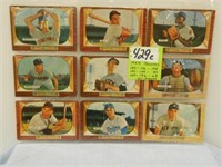 (9) 1955 Bowman Cards (All Have Creases)