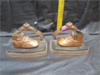 Pair of Bronze Children's Shoes Bookends