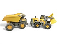 2 Tonka Trucks, Dump Truck And Front Loader