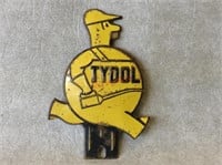 Antique Tydol Metal POS License Plate Topper