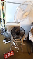 4 fans, stool, new shower head,