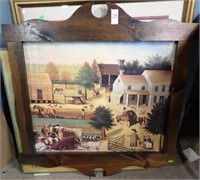 COUNTRY ART PC IN WOOD FRAME 31x30