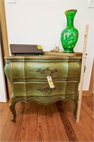Bombay Style 2-Drawer Nite Stand, 2-Wall Shelves,