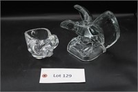 Crystal Glass Eagle Figure 6"T